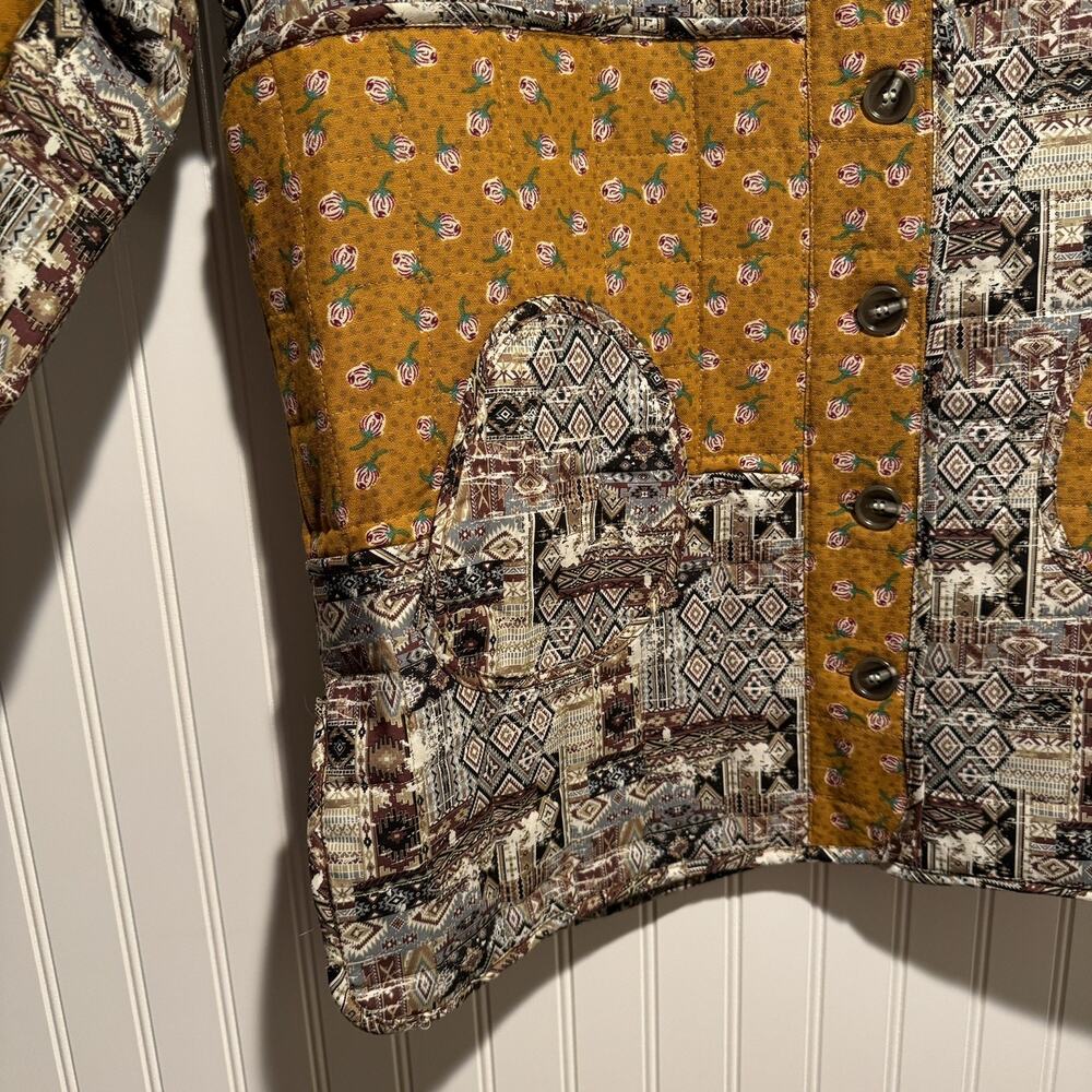 POL Quilted Patchwork Jacket Oversized Floral Size M/L - Picture 3 of 7